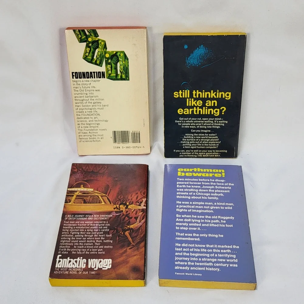 Isaac Asimov Vintage Sci-Fi Book Lot Foundation Fantastic Voyage Martian Way
